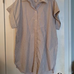 New H&M Striped Short Sleeve Shirt Dress